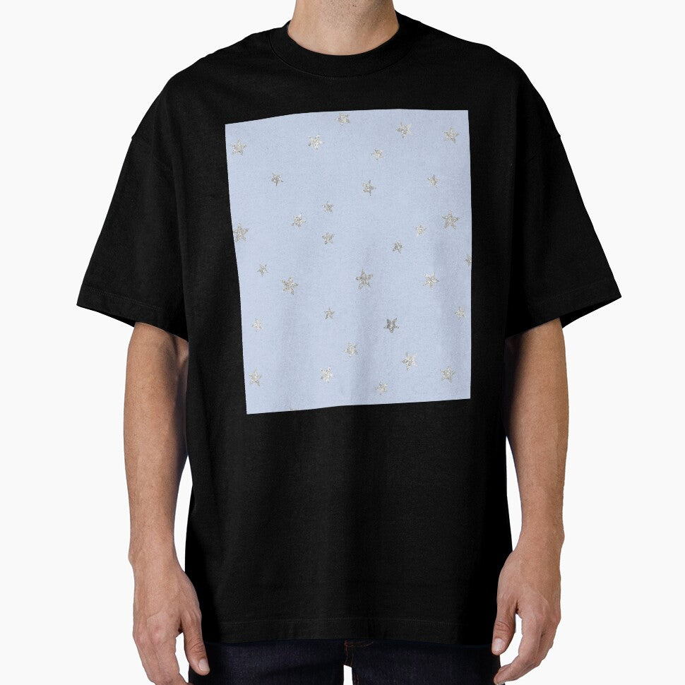 Pretty Y2K Glitter Stars Design in Baby Blue by Femme Pastel Collective