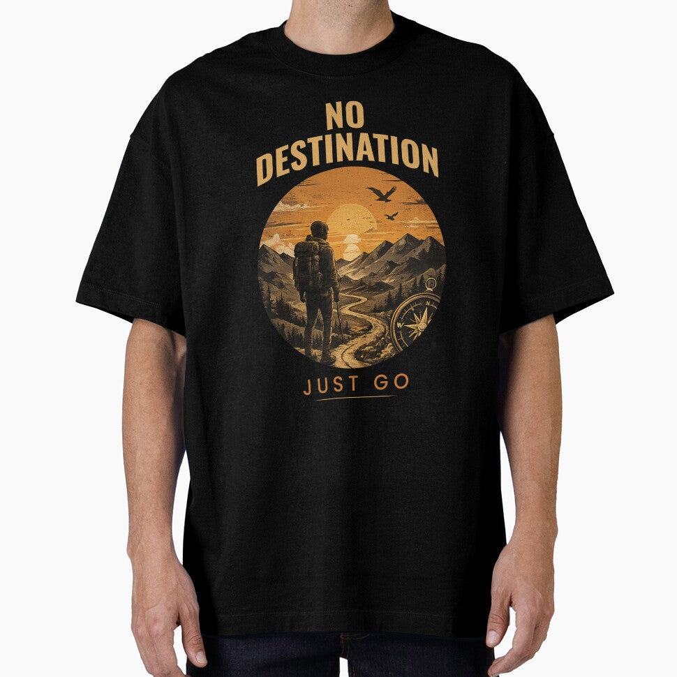 NO DESTINATION – Just Go Adventure Travel Streetwear T-Shirt by NakottaFashion