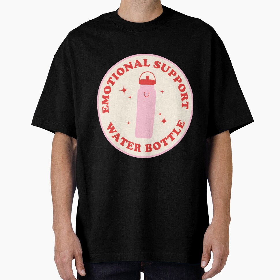 Emotional Support Water Bottle Sticker Red And Pink by SaulSalinas