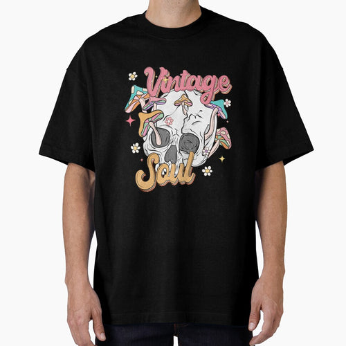 "Vintage Soul" Psychedelic Skull & Mushrooms by FlawlessSeams