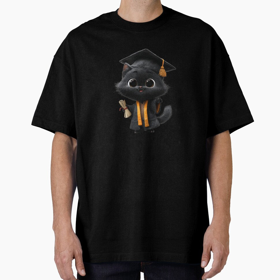 Cute Black Cat Graduation Cap Gown Diploma Funny Cat Graduate Gift Class of 2026 Cat Lover by CozyPawCo