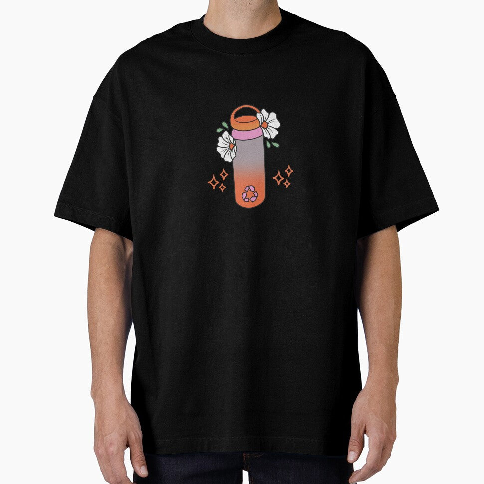 Emotional Support Water Bottle Cute Pink Orange by Sketchbook Studio by Aqsaa