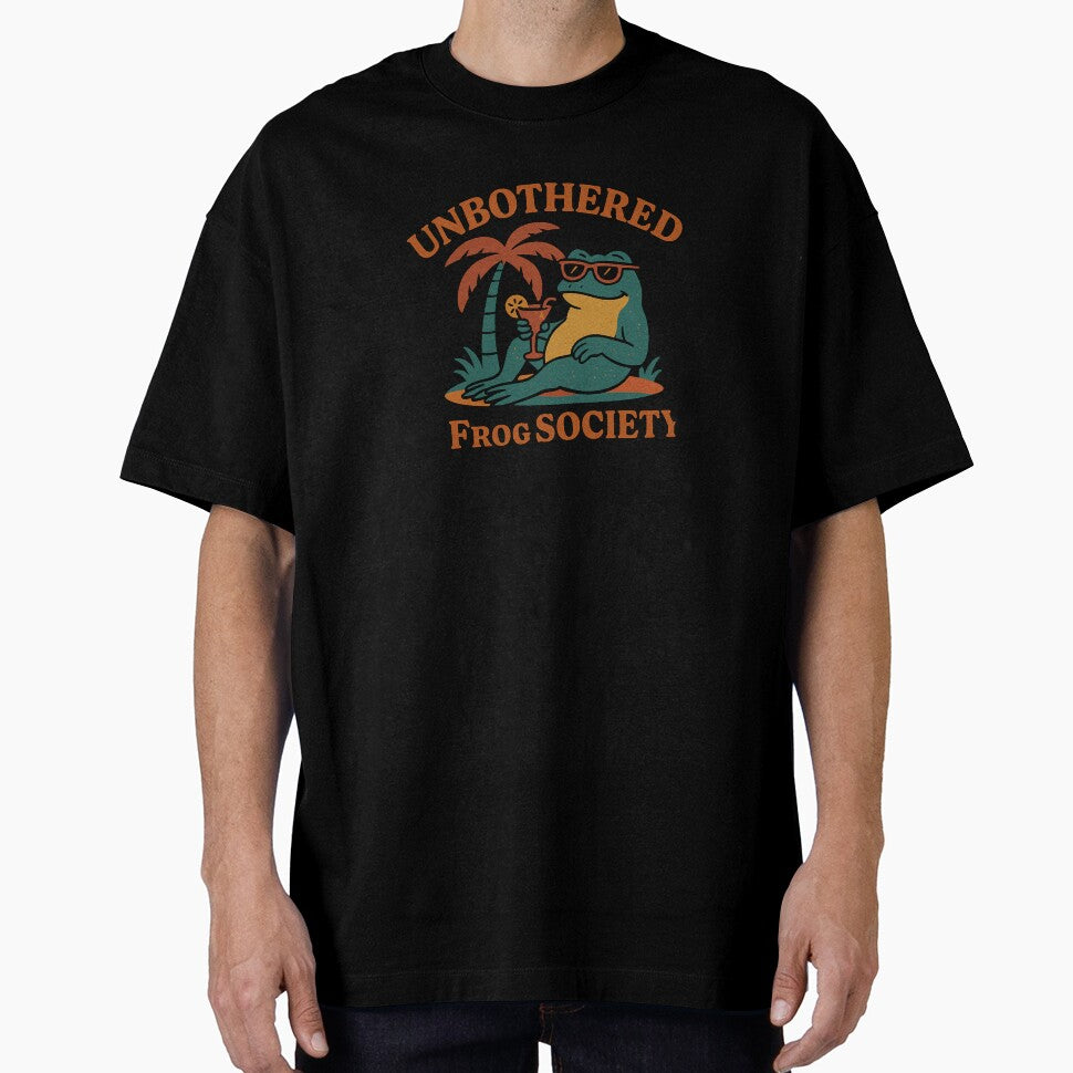 Unbothered Frog Society – Chill Retro Frog T-Shirt by Jojokoko12