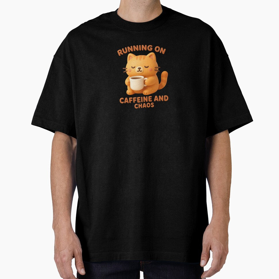 Running on Caffeine and Chaos Cute Cat Coffee by Snacky Paws