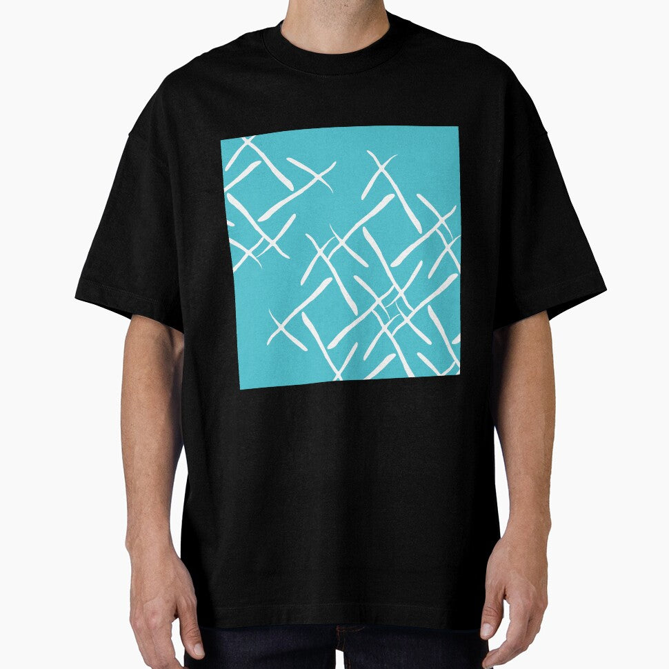 White cross marks on blue background by flamendes