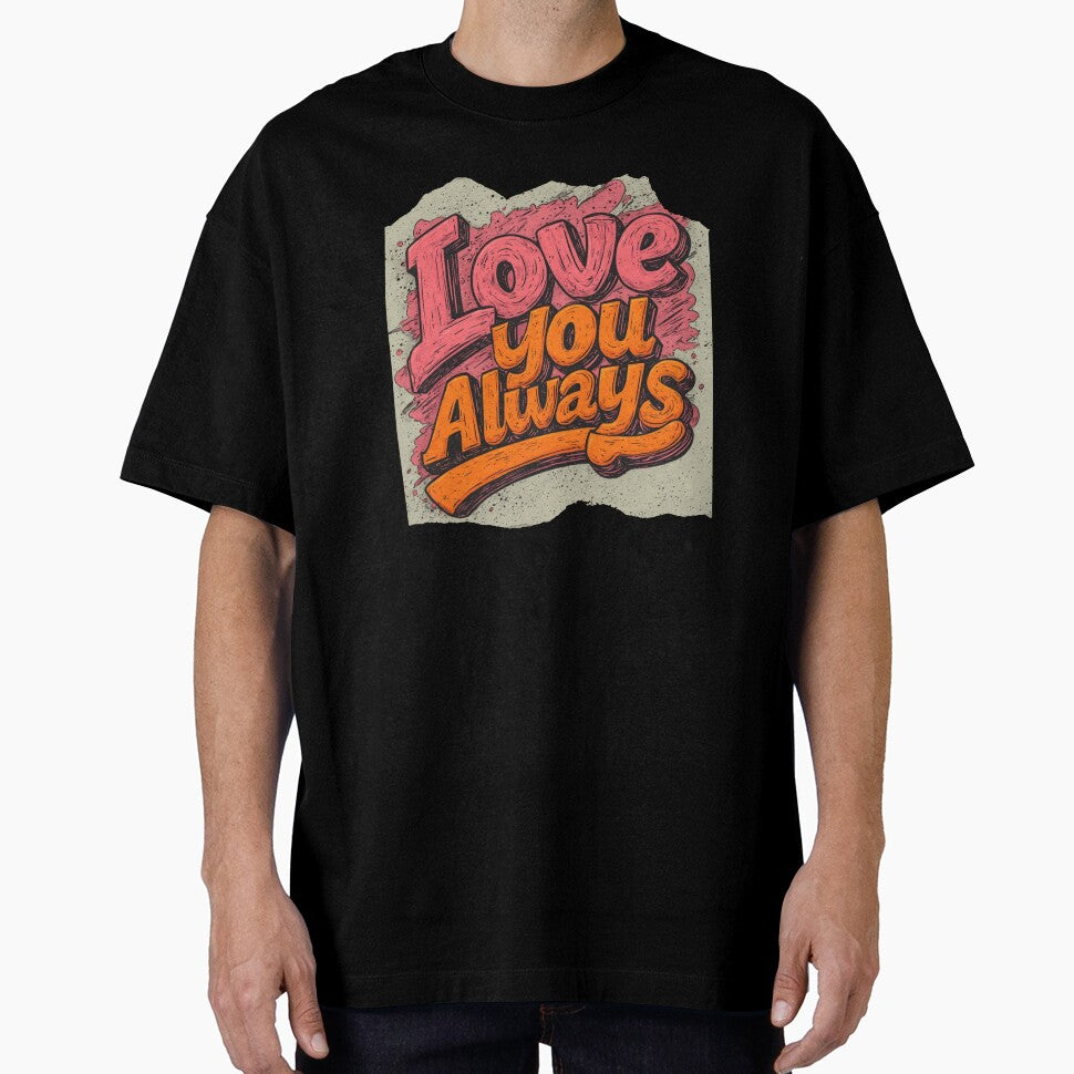 Retro 1970s Valentine Typography – Love You Always Groovy Design by crizzysketch