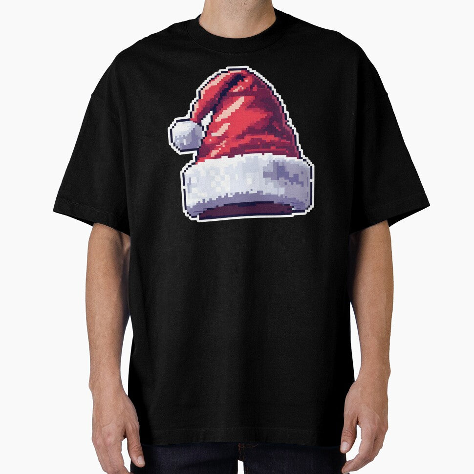 Cute Pixel Santa Hat with Fluffy Trim by BankMano