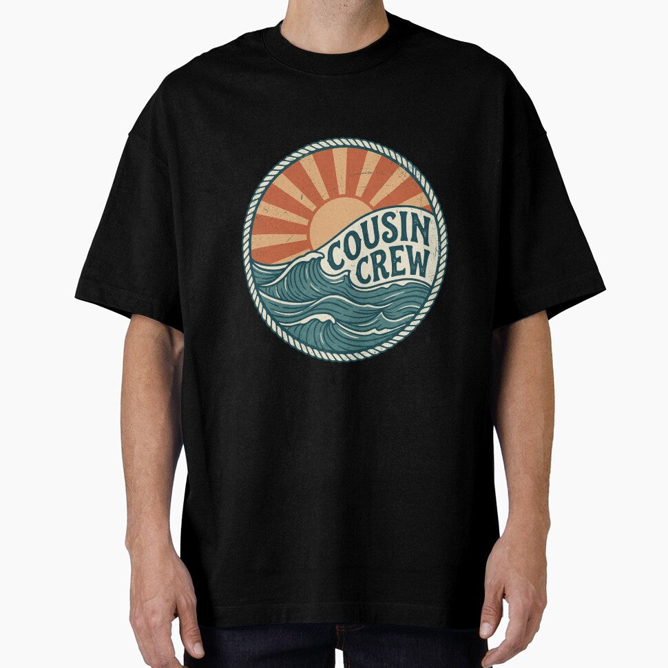 Cousin Crew Retro Ocean Waves Vintage Badge by IsDesignHub