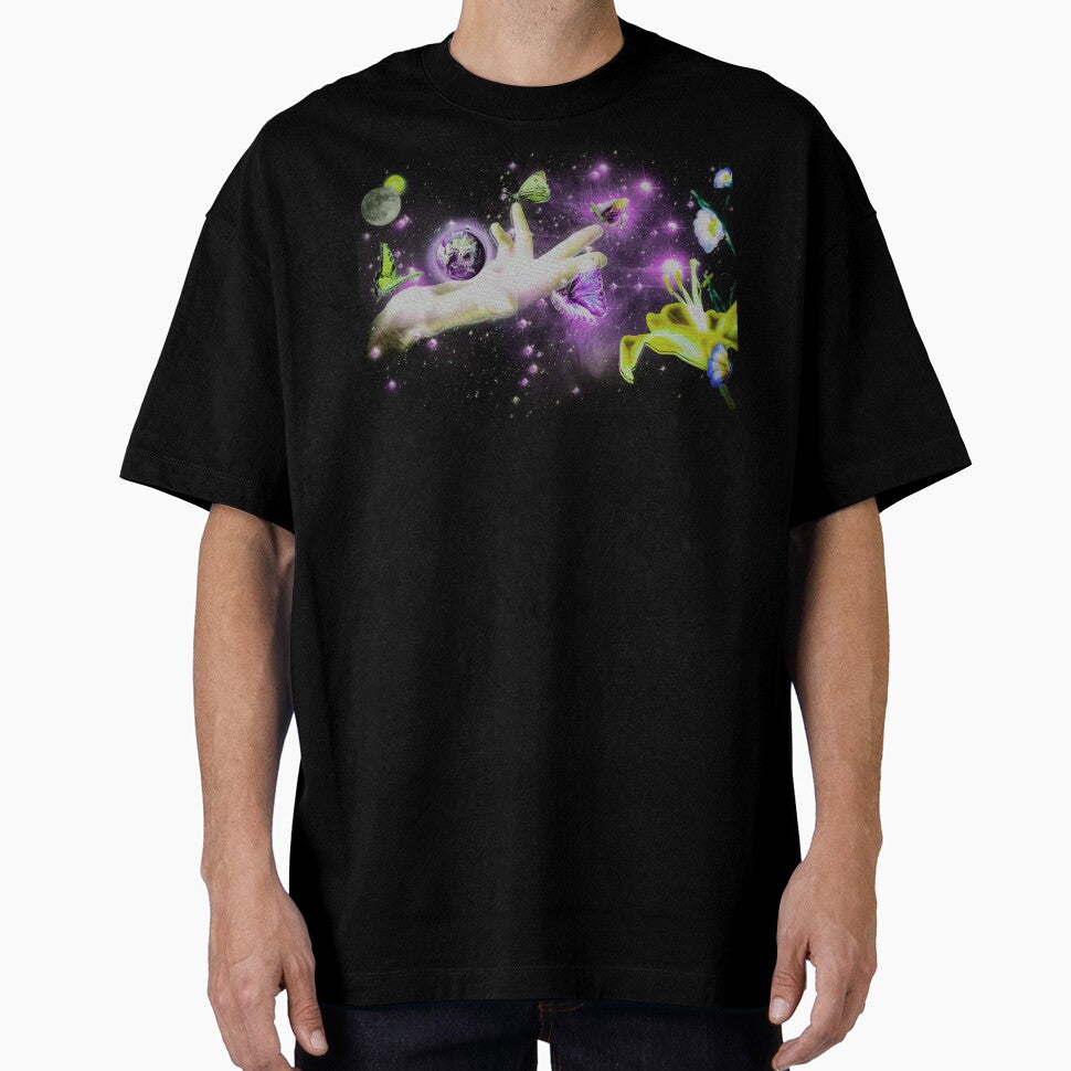 Otherworld Glitch Florals in Space-Green by BioDigital-Jazz