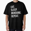 Eat Sleep Mukbang Repeat Korean Eating Show Food Lover Spicy T-Shirt by JoDesignLab