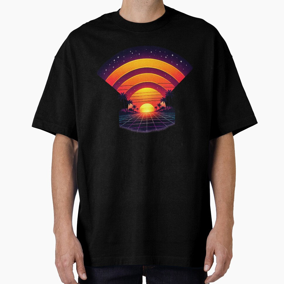 Retro WiFi Sunset Vaporwave by BoostingBliss