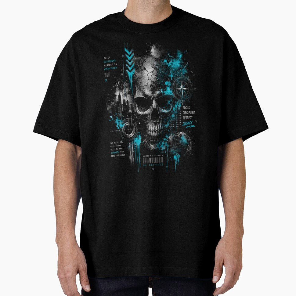 Legacy of Strength – Urban Skull Street Art Design by Personiq Kaleido