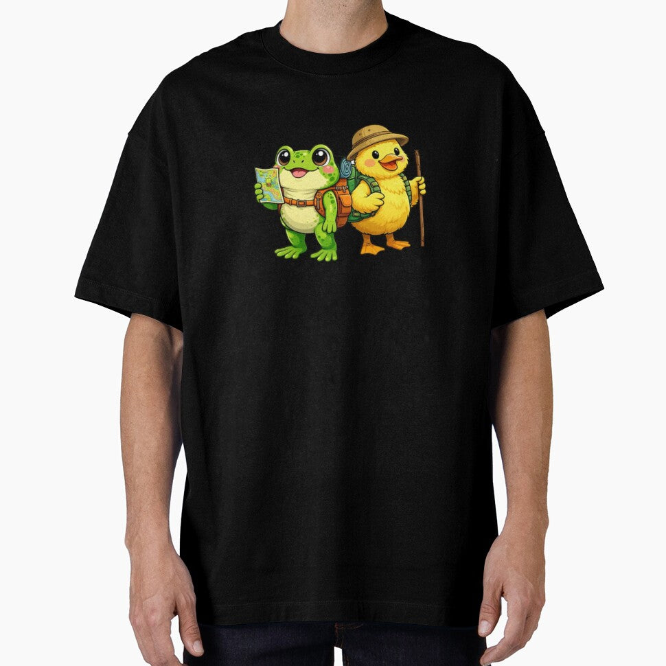 a frog and a duck on an adventure by FroggyOnly