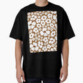 big cute florals brown danish style flowers super retro groovy 60s 70s era by blomastudios