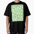 big cute florals green danish style flowers super retro groovy 60s 70s era by blomastudios