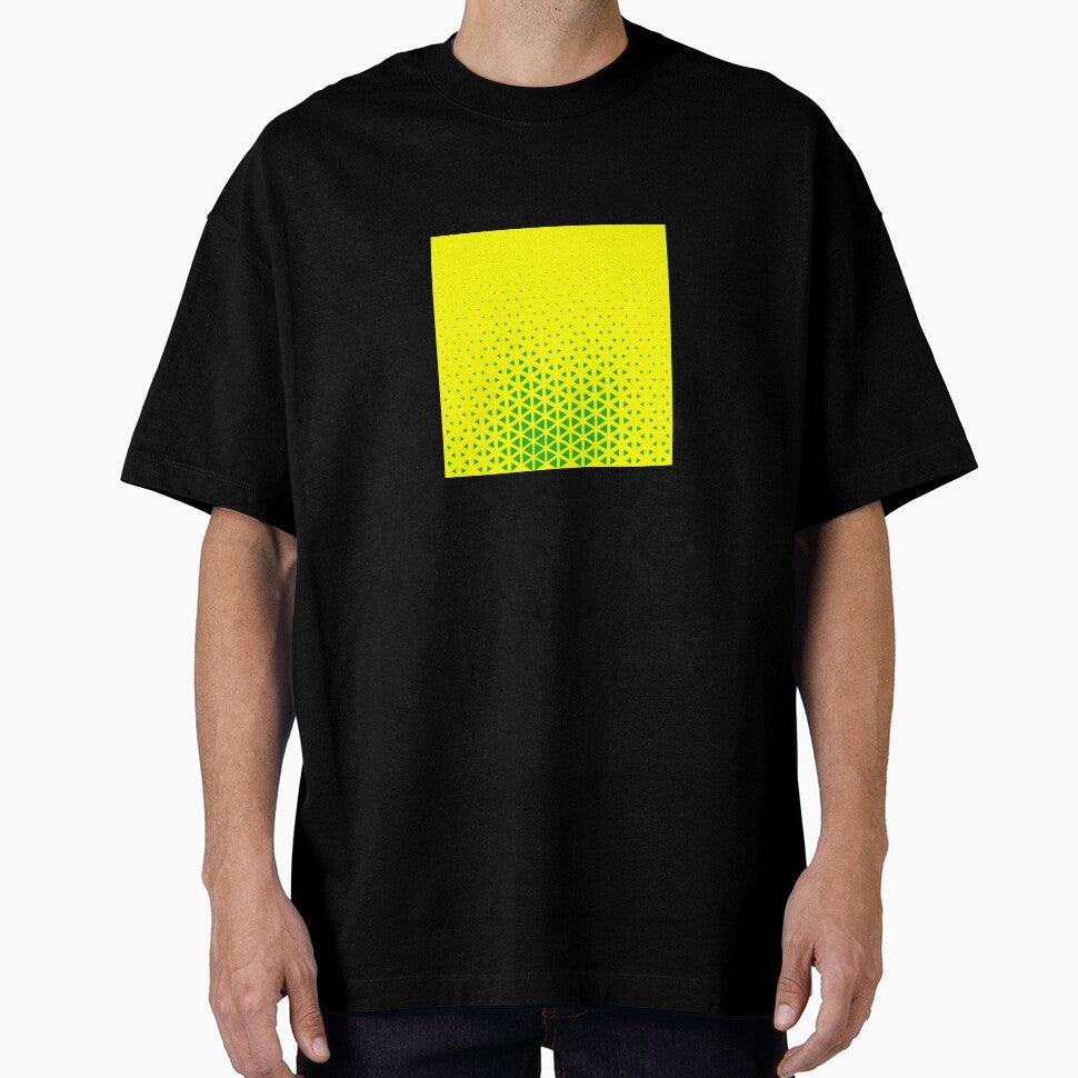 Modern Yellow and Green Halftone Triangle Gradient Pattern by PixelParinda