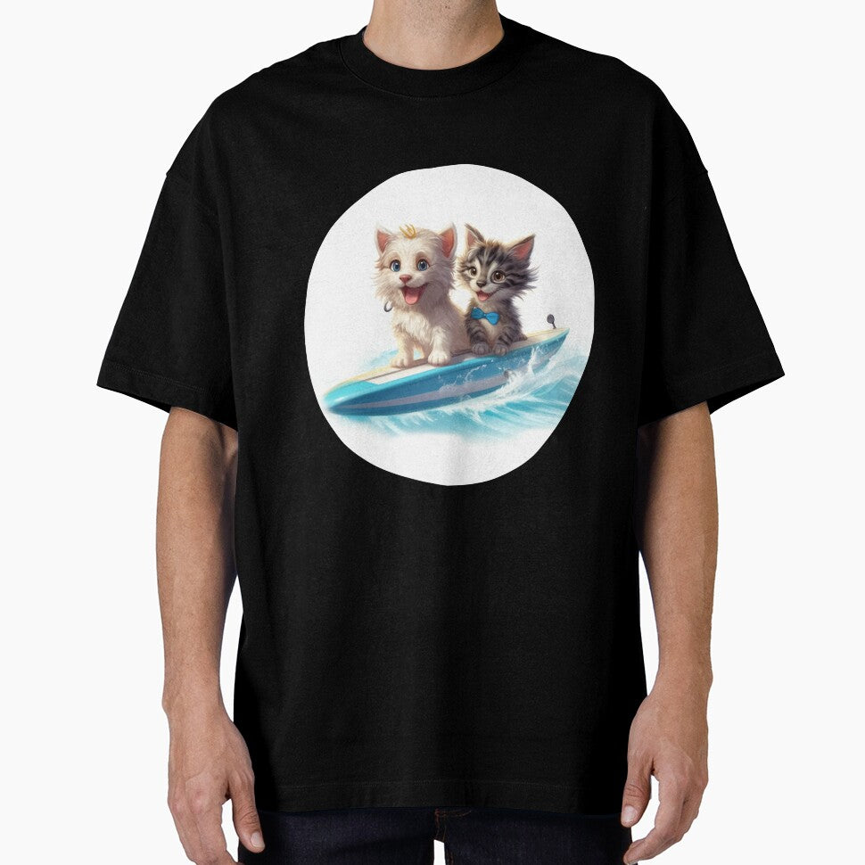 Surfing cat and dog by HarriPaloma