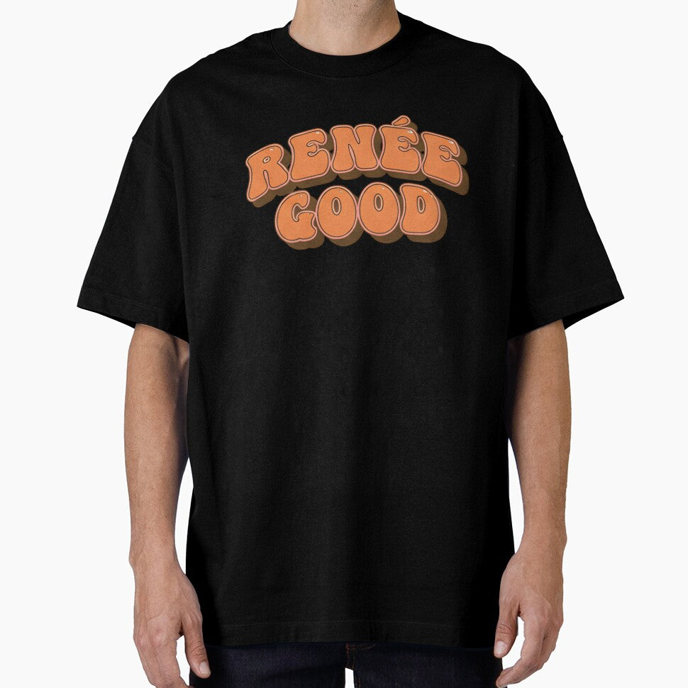 RENÉE GOOD Retro 70s Typography T-Shirt – Vintage Sunset Color Graphic Tee, Bold Rounded Lettering, Uplifting Aesthetic Shirt by ZyxDes