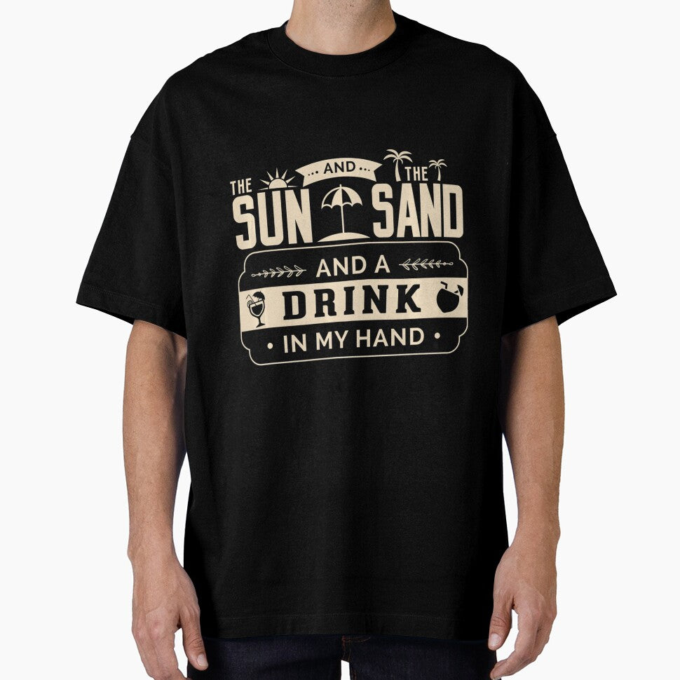SLIM FIT Sun Sand Drink in my hand Beach shore beer alcohol by fickelellrunp