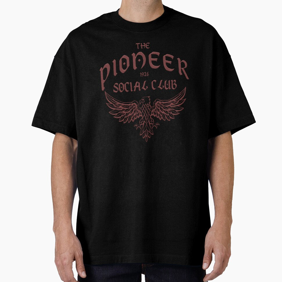embroidery style the pioneer social club typography art by hayrpictures