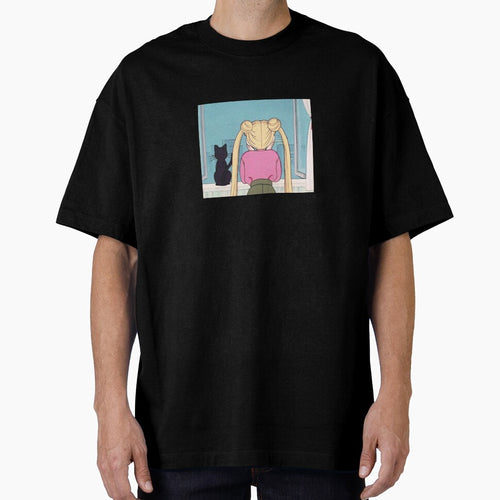 90 Japanese Anime Blonde Girl with Cat by emiface