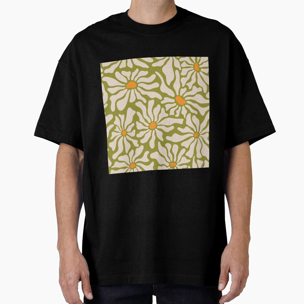 Light green bloom. Retro floral pattern by ReneMagritteArt