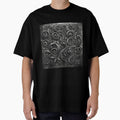 Dark Academia Scroll Pattern in Metallic Grunge Charcoal Grey by SamJanner