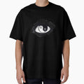Eye of a human girl with pupil and iris as Yin and Yang boho symbol by ExocetMerch