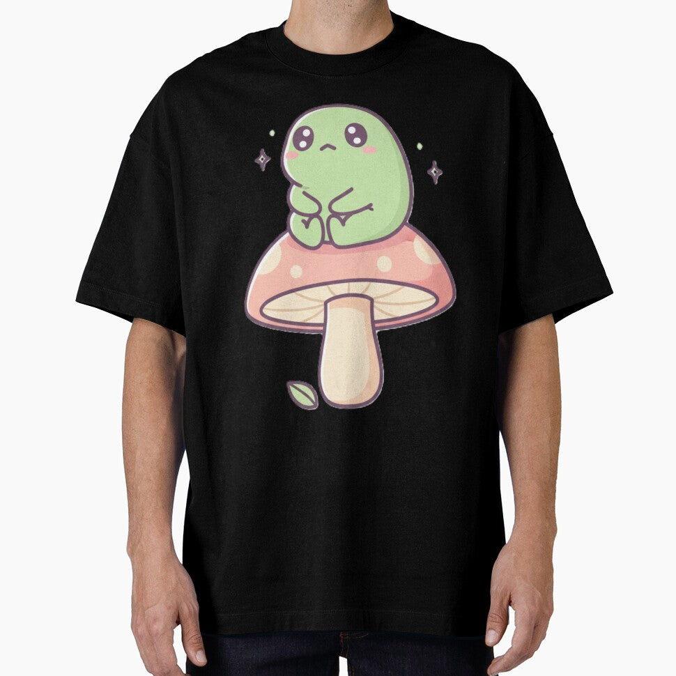 Kawaii Introverted Frog on Pastel Mushroom by Serge-Design
