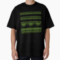 South asian patterns kiwi green on black by Chaoticzarts