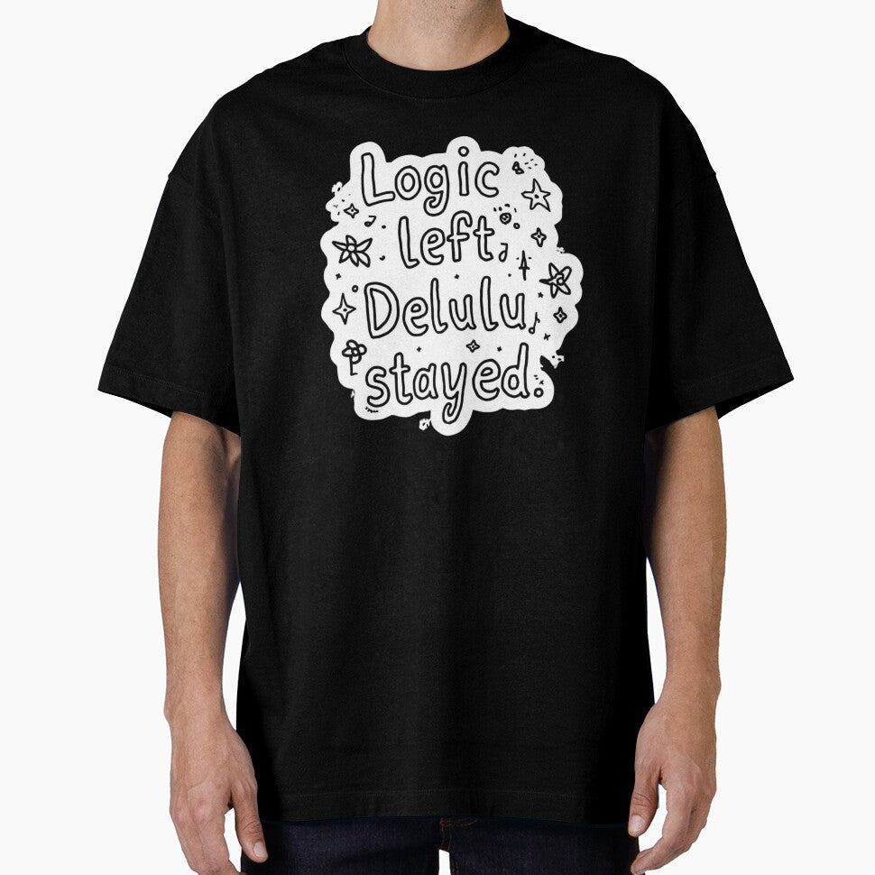 Logic  left Delulu stayed  quotes meme stickers| Delulu Is The Solulu Sticker | Funny Meme Aesthetic | In My Delulu Era 2026 | Kpop Delusional overthinking manVibes v13 by CosmicNook1