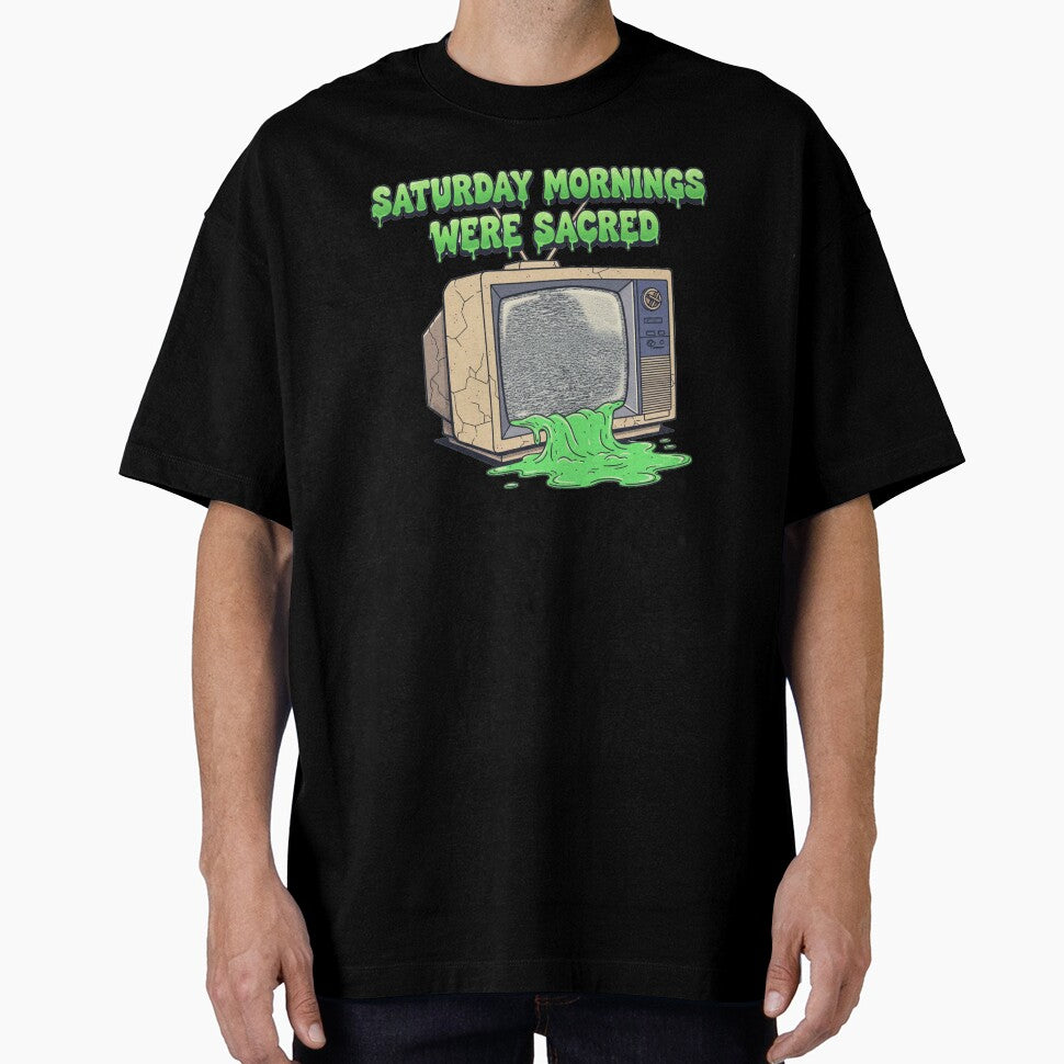 Retro Static 90s Cartoon Vibes - Saturday Mornings Were Sacred by unthinkabletees