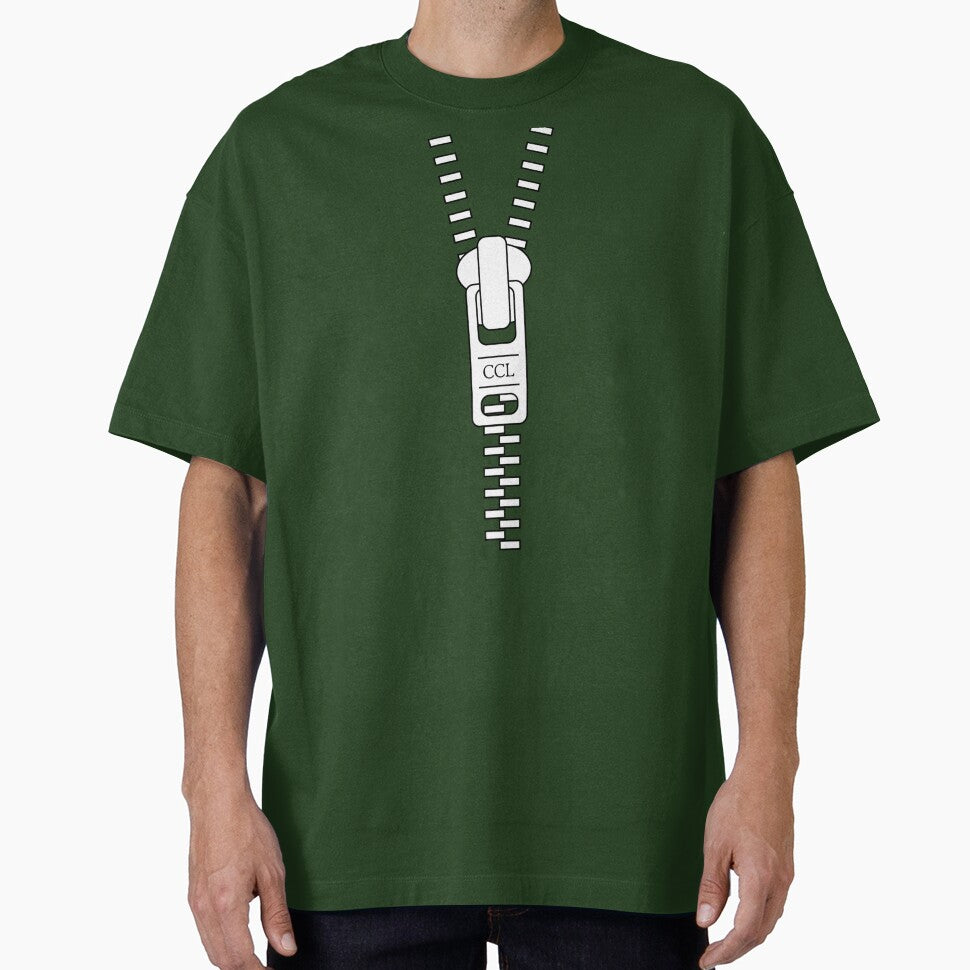 zipper t-shirt club white simple line art by CoutureCraftsLa