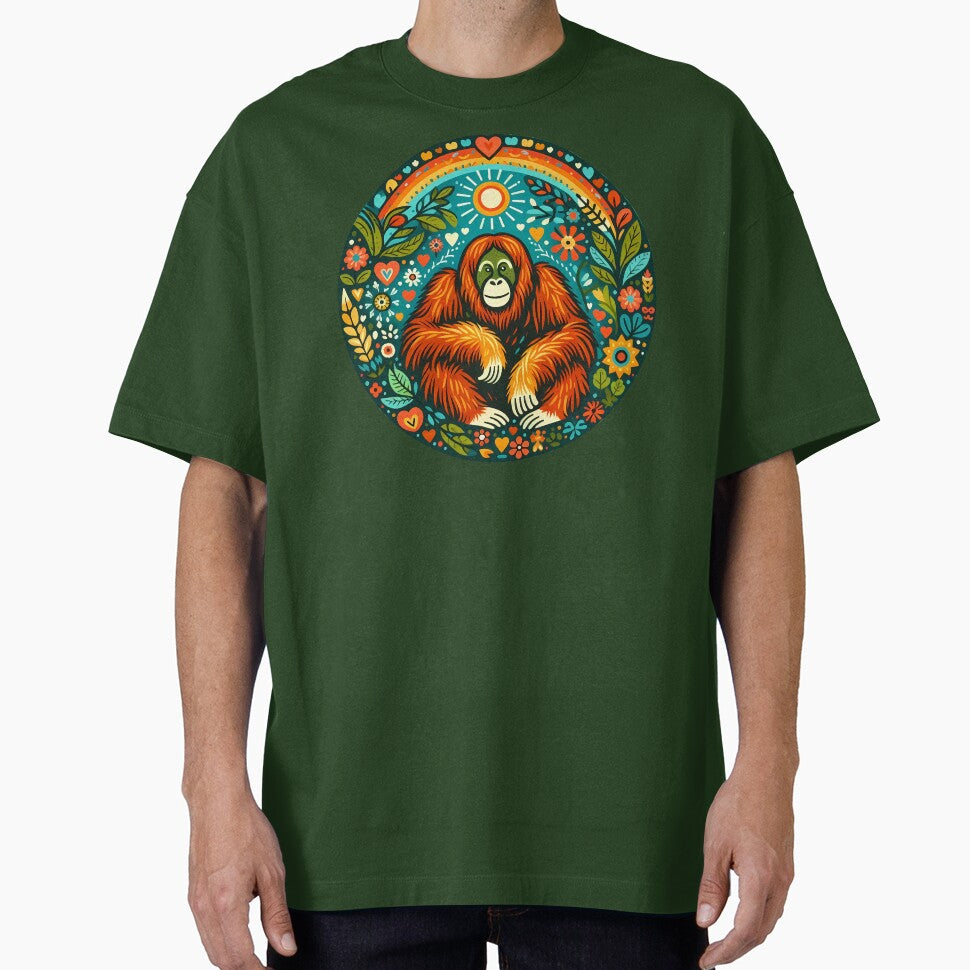 Orangutan - Hope for Wildlife Scandinavian Folk Art by heidiannemorris © by FOLK ART FUSION