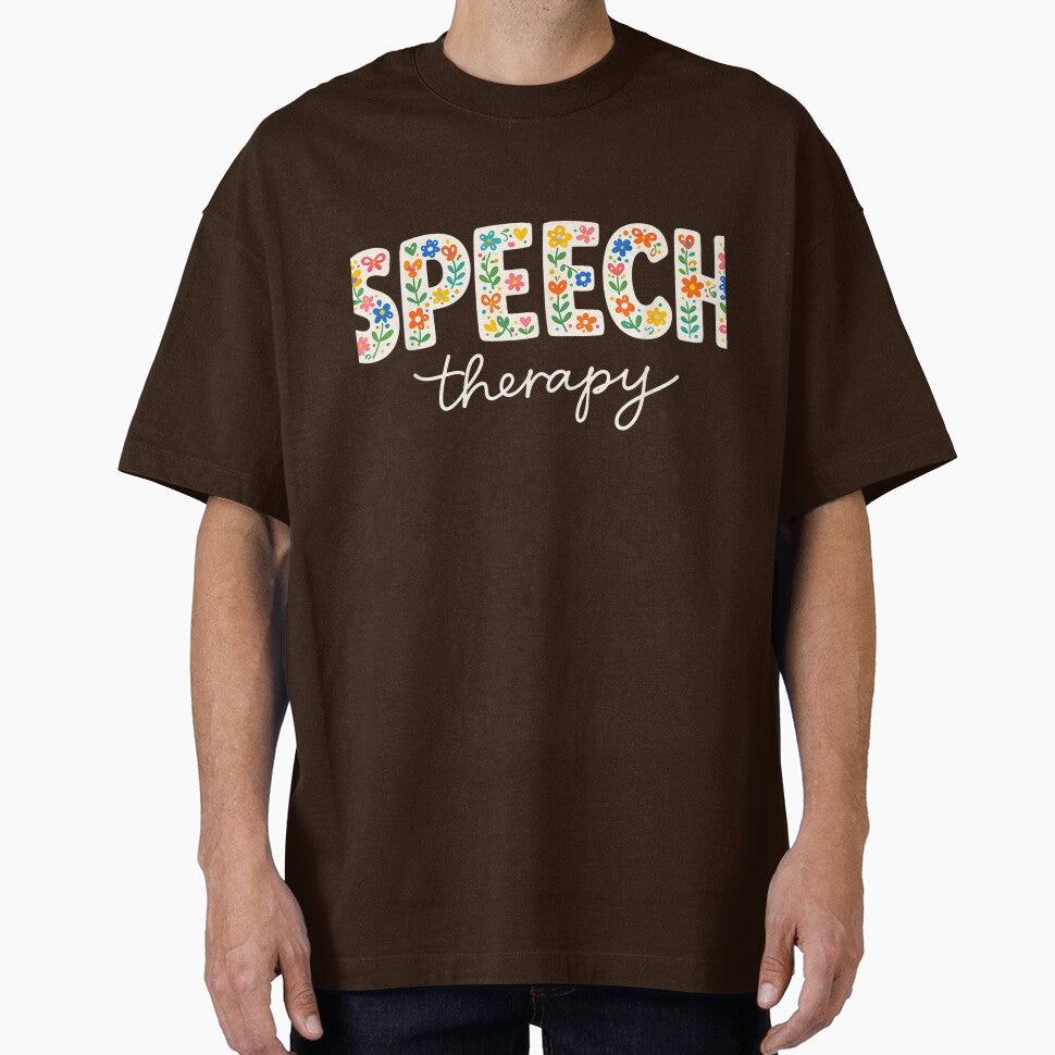 Cute Speech Therapy Speech Language Pathologist SLP Floral T-Shirt by Badriiiii