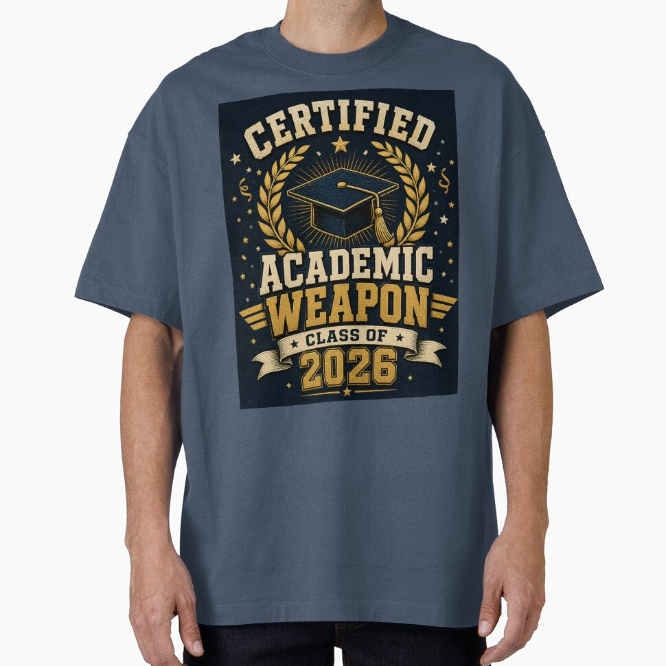 Certified Academic Weapon Class of 2026 – Vintage Graduation Art | Grad Gift by irfanshikh