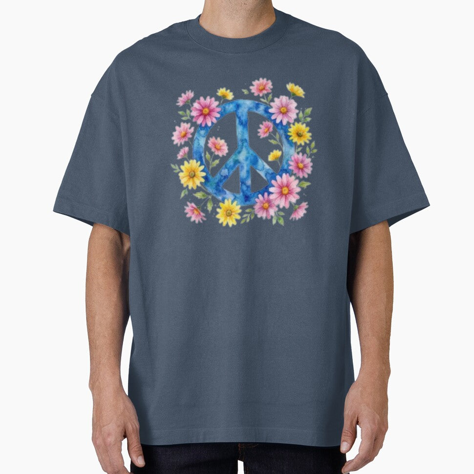 Blue Peace Sign Floral by HippyRikky