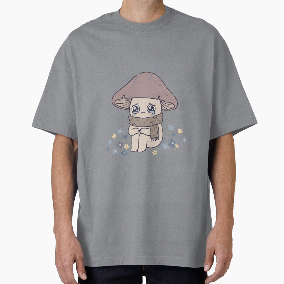 Sad Mushroom in the Rain — Indie Aesthetic Art by Vibz4All