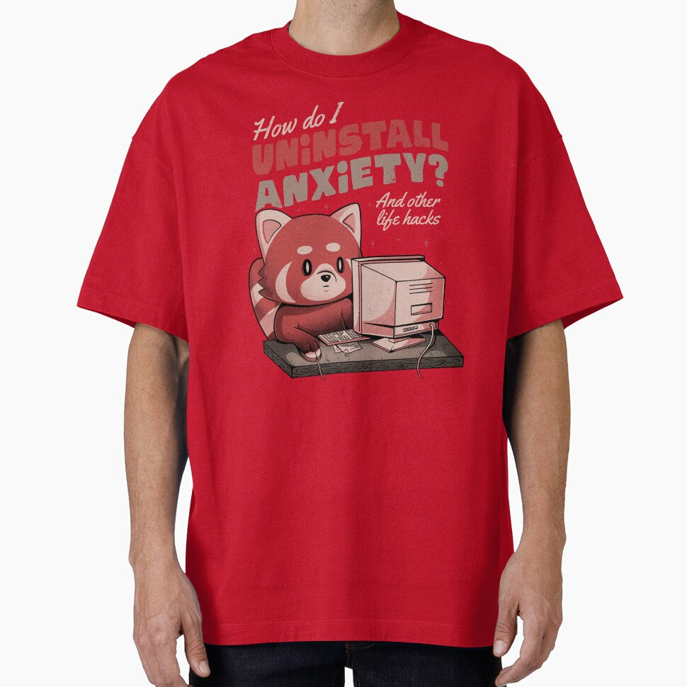 How Do I Uninstall Anxiety - Cute Funny Raccoon Gift by EduEly