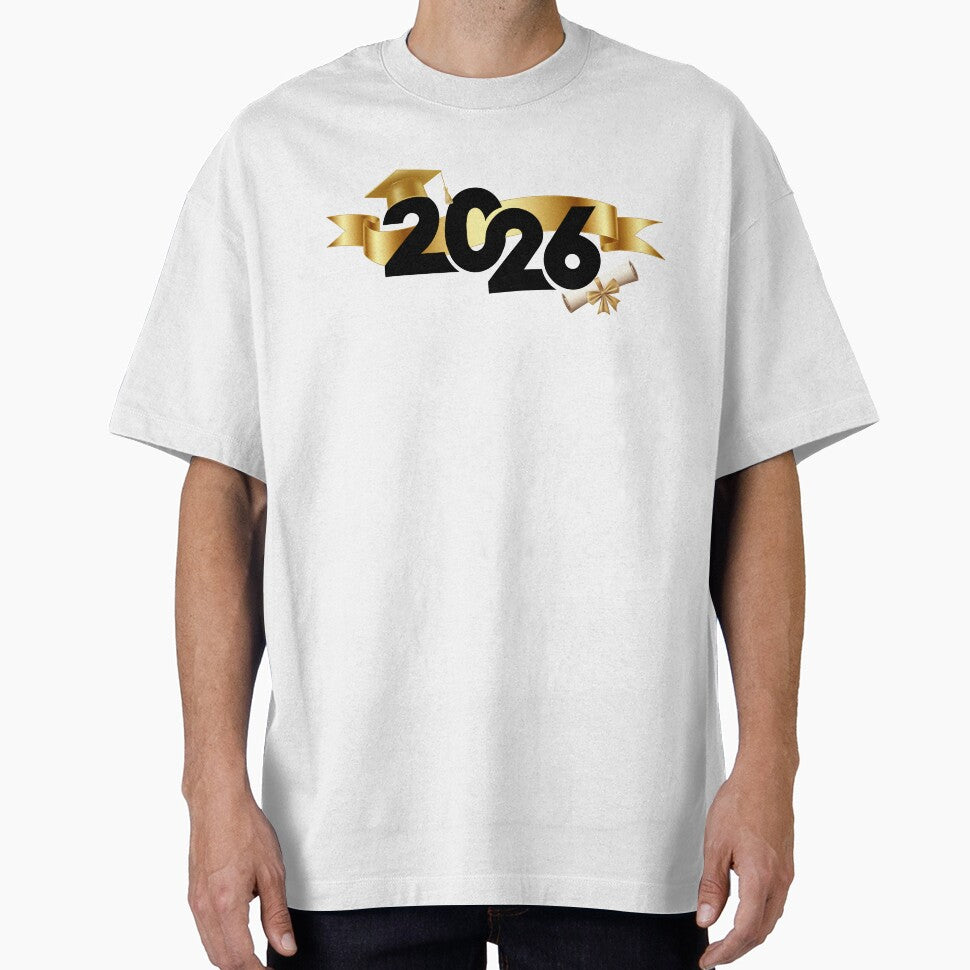 Graduate 2026 (Offset) with Gold Graduation Hat & Gold Ribbon by JeweledDesigns