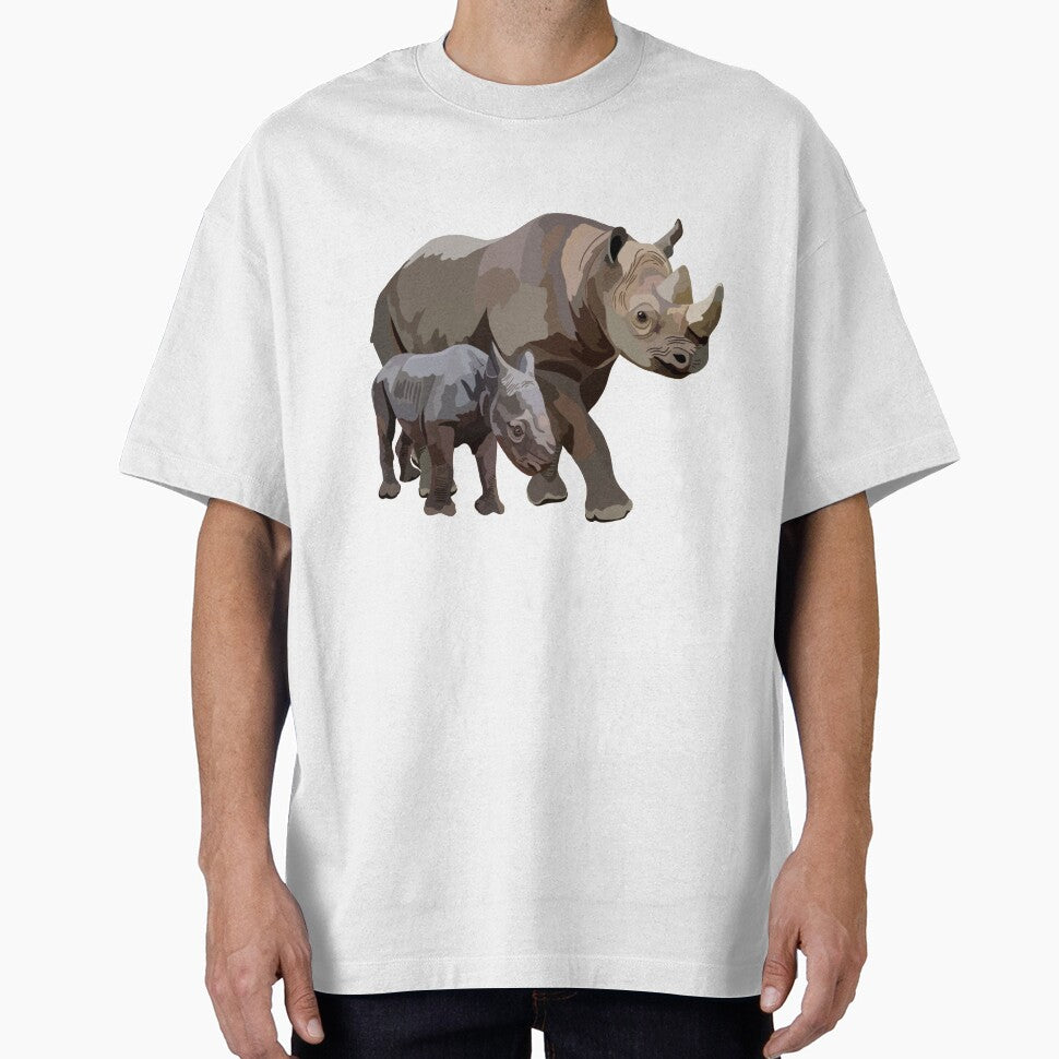 B is for Black Rhino,Black Rhino Illustration – Powerful and Endangered African Wildlife Artwork by PrettylittlepastelUk