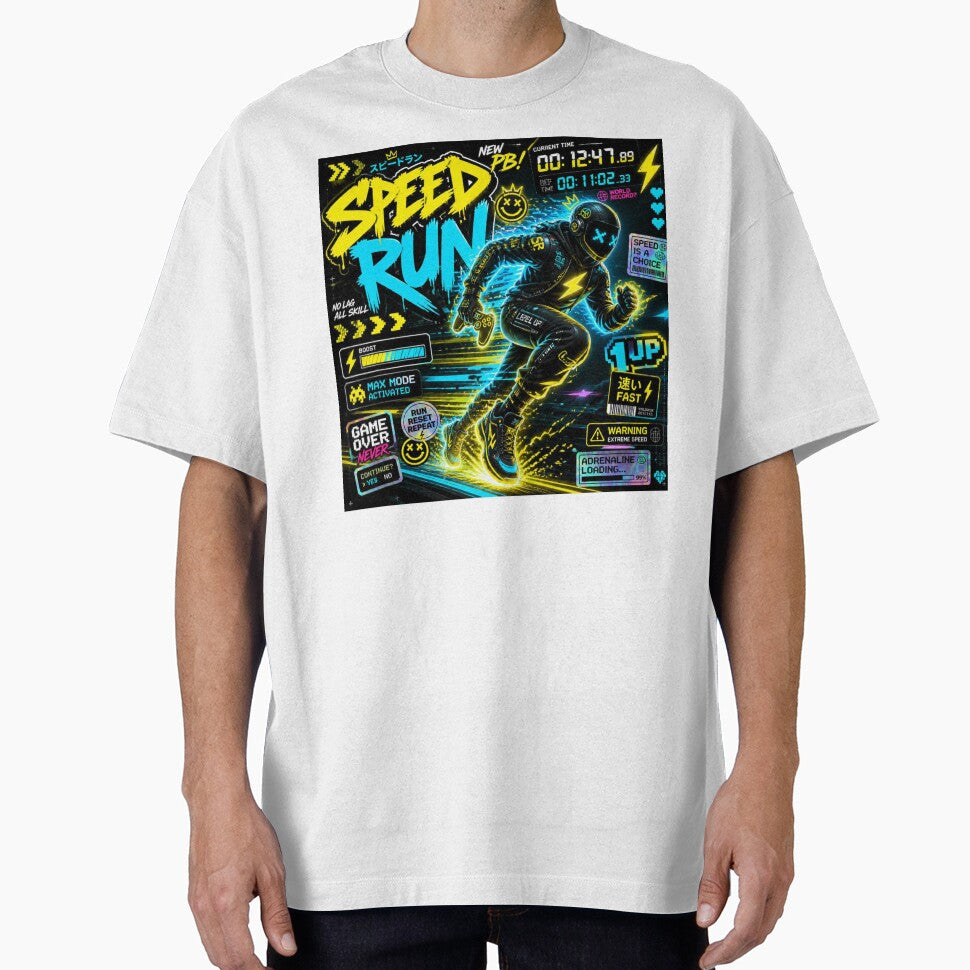 SPEED RUN Gaming Sticker | Neon Arcade Gamer Graphic | Cyber Esports Vinyl Sticker by Stylestickers55
