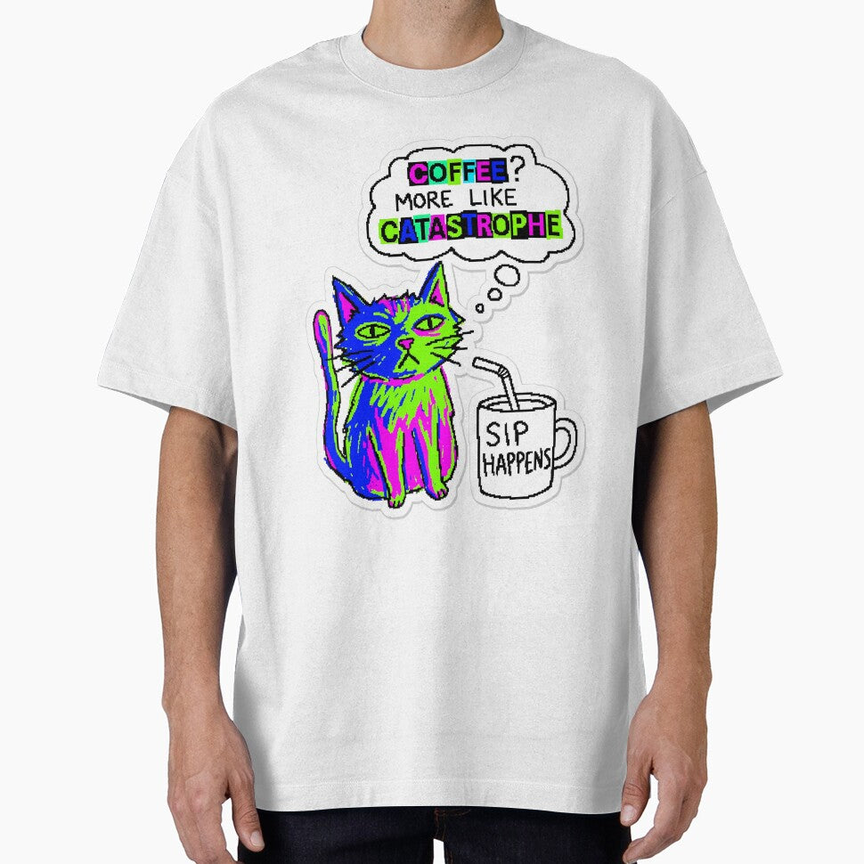Kitty Coffee Cat Chaos Gen Z Aesthetic Meme by ART ATTACK ZONE
