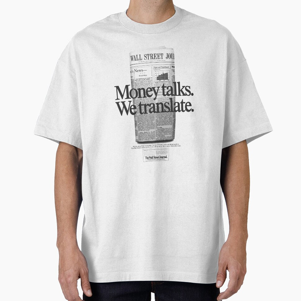 Money Talks We Translate, Vintage Ad Campaign T-Shirt, Unisex T-shirt by GCarlina