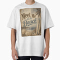 Meet Me At The Beach — Vintage Sepia Collage, Distressed Tritone Beach Graphic by Jandedan