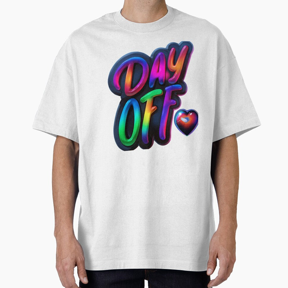 Day Off Rainbow Typography Design – Colorful Retro Neon Lettering Art by IMuDesigner