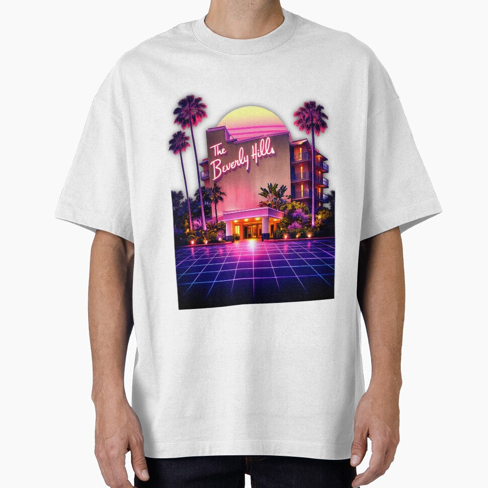 Synthwave The Beverly Hills - Retro Neon 80s Sunset by A E S T H E T A T A G