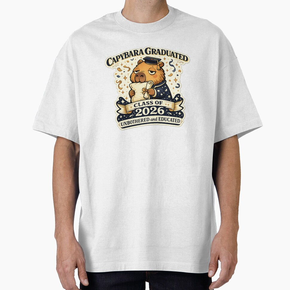 Capybara Graduated Class of 2026 Unbothered and Educated – Funny Cute Graduation Art | Grad Gift by irfanshikh