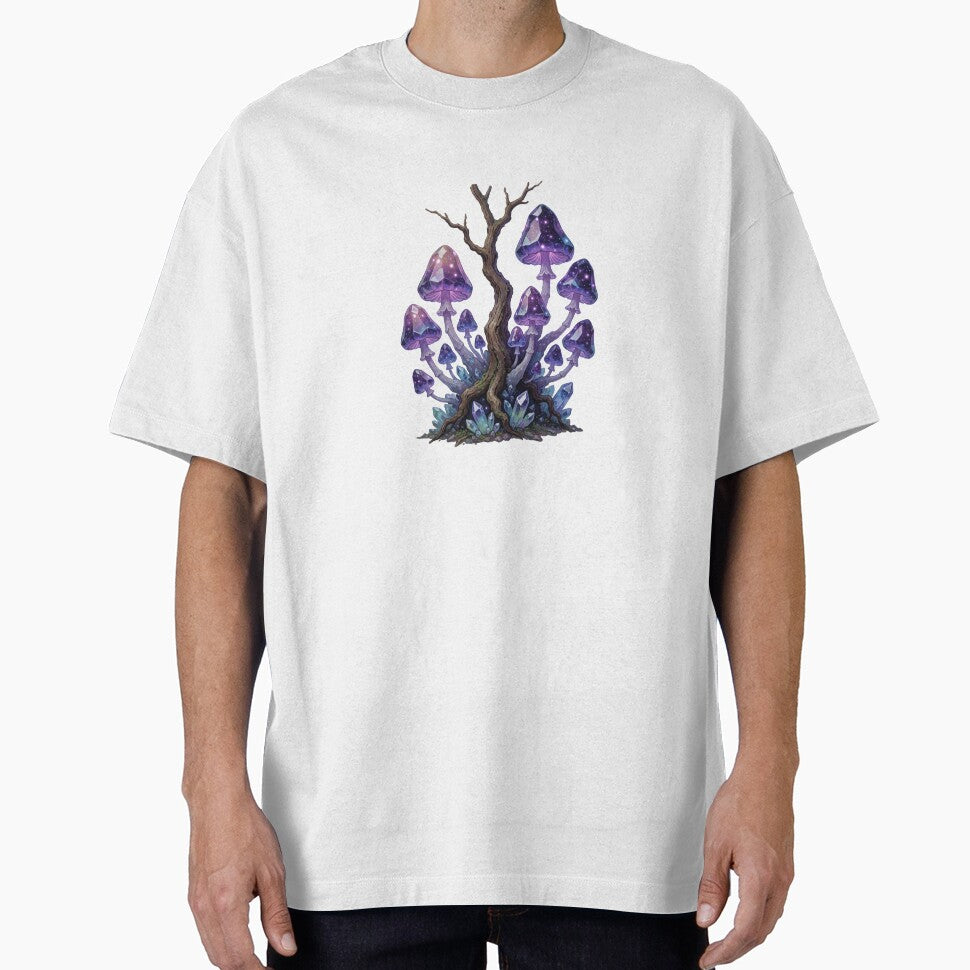 Purple Enchanted Mushrooms – Dark Fairycore Forest Sticker by AillustriaAK