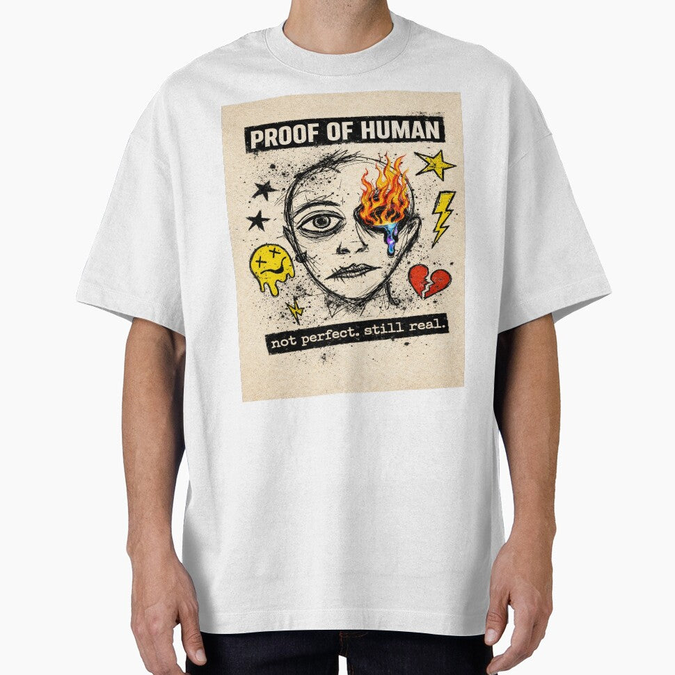 Proof of Human – Grunge Chaos Face Aesthetic Streetwear Design by AndGarciart
